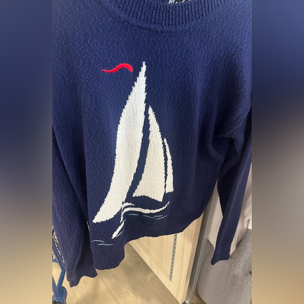 Crew neck sailboat sweater